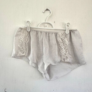 Vintage Style MGT Ivory Lace Trim Tap Shorts Sleep Pajama Bottoms - Size M